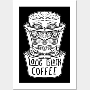 Skull Long Black Coffee Posters and Art